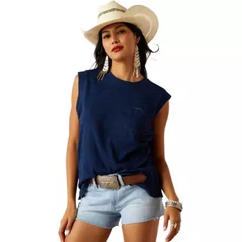 Отремонтированная футболка Ariat, индиго