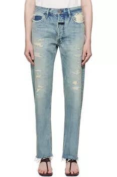 Отреставрированные классические джинсы с пятью карманами Fear Of God, индиго