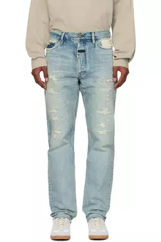 Отреставрированные классические джинсы с пятью карманами Fear Of God, индиго