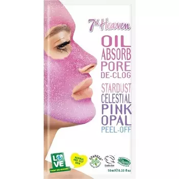 Отшелушивающая маска для лица Oil Absorb Pore De-Clog & Stardust Celestial Pink Opal 10 мл, 7Th Heaven
