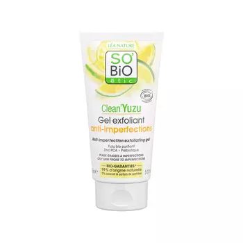 Отшелушивающий гель для лица против несовершенств, 150 мл So'Bio Etic Clean yuzu