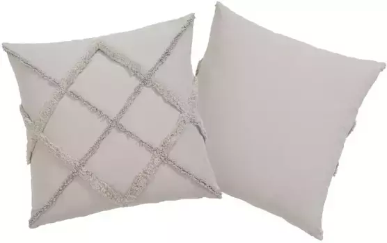 OTTO Products декоративная подушка "Монния", однотонная, чехлы без наполнителя на молнии, 2 шт 50х50 см, серый