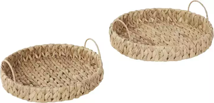 OTTO Products декоративный поднос "Leeann", (набор, 2 шт.), из водного гиацинта 33 см, цвет natur