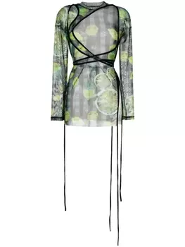 Ottolinger сетчатый топ Lemon в клетку гингем, разноцветный