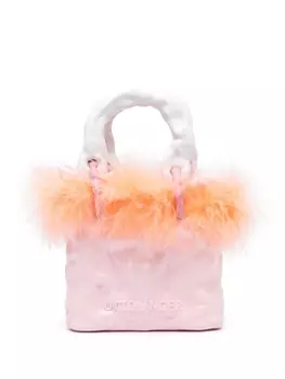 Ottolinger сумка-тоут Signature Ceramic с перьями, розовый