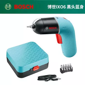 Отвертка электрическая Bosch IXO6 + насадки, голубой