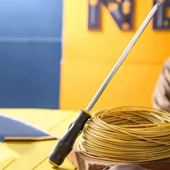 Отвертка Deli крестовая с резиновой пластиковой ручкой вышибная отвертка PH3x250mm DELI627010