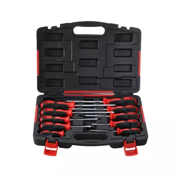 Отвертка ENDURA, 10 предметов, с резиново-пластмассовой ручкой E1173/шт.