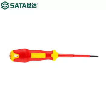 Отвертка с изолированной ручкой, двухцветная ручка SATA серии 61325/6,5x150 мм