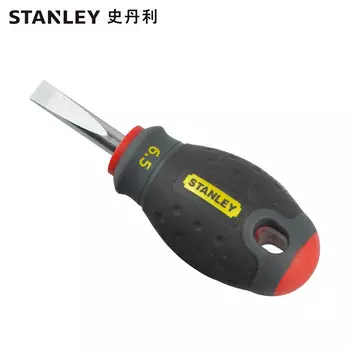 Отвертка шлицевая Stanley с короткой трехцветной ручкой 6,5х30мм 65-404-14