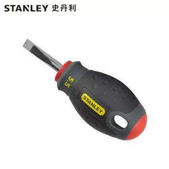 Отвертка шлицевая Stanley с короткой трехцветной ручкой 5,5х30мм 65-400-14