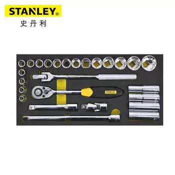 Отвертка Stanley, двойной храповой ключ, внутренний шестигранник, ремонт и обслуживание автомобилей, 27 предметов, 1/2 комплекта 90-046-23