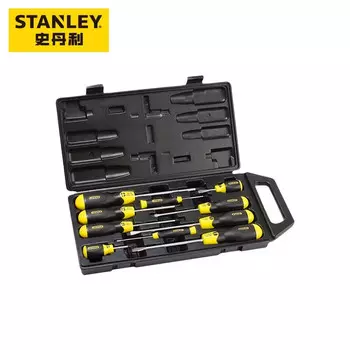 Отвертка Stanley, набор из 10 предметов. Крестовая отвертка, сильная магнитная отвертка, полный набор 65-005C-23.