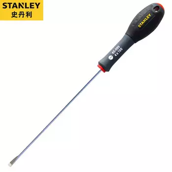 Отвертка STANLEY, плоская отвертка, трехцветная, с мягкой ручкой, конус 4,0х150 мм 65-093-14