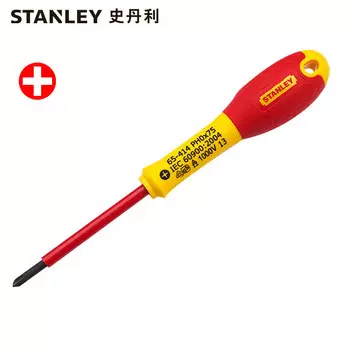 Отвертка Stanley с двухцветной ручкой и крестовой изоляцией 0#x75 мм 65-414-14
