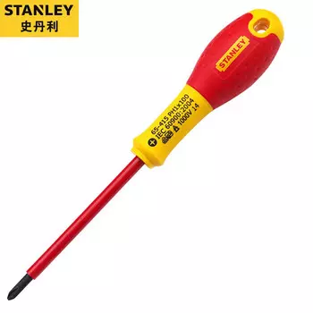 Отвертка Stanley с двухцветной ручкой, крестовая, изолированная РН1х100мм 65-415-14 одинарная