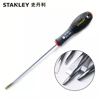 Отвертка Stanley с трехцветной ручкой и параллельным шлицем 5,5x150 мм, бытовая отвертка, многофункциональный инструмент для ремонта 65-094-14