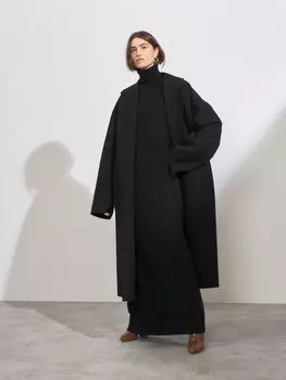 Ответственное платье с высоким воротником из смесового кашемира Raey, черный