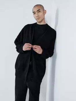 Ответственный кардиган grandad из смесового кашемира Raey, черный