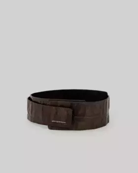 Ответственный кожаный женский ремень с эффектом кокоса Adolfo Dominguez, коричневый