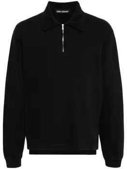 OUR LEGACY half-zip cotton sweatshirt, черный