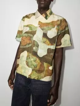 OUR LEGACY рубашка с принтом Landscape Camo, зеленый