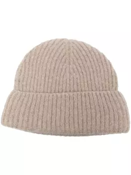 OUR LEGACY шапка бини в рубчик, нейтральный цвет