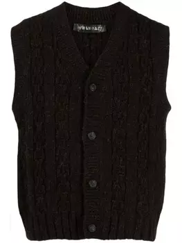 OUR LEGACY жилет фактурной вязки с V-образным вырезом, коричневый