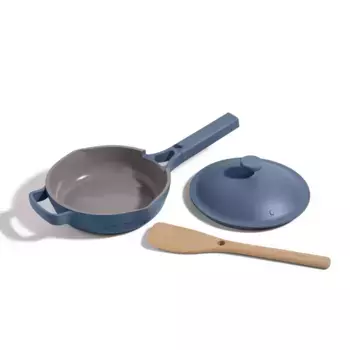 Our Place 3 шт алюминиевая керамическая антипригарная мини-сковорода Always набор кремовый, цвет Blue Salt