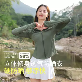 Ousen солнцезащитная одежда женская весна и лето ледяной шелк солнцезащитная одежда тонкий уличный велосипедный козырек от солнца куртка с капюшоном солнцезащитная рубашка кожаная одежда