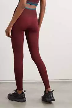 OUTDOOR VOICES Эластичные леггинсы 7/8 в рубчик, бургундия