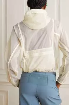 OUTDOOR VOICES Куртка из рипстопа Breaklite с капюшоном и панелями, бежевый