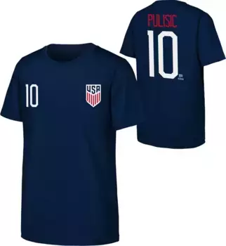 Outerstuff для взрослых USMNT Christian Pulisic #10 Темно-синяя футболка