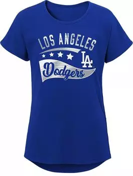 Outerstuff Футболка Los Angeles Dodgers Royal Big Wave для девочек 8–20 лет MLB Team Apparel