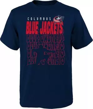 Outerstuff Молодёжная НХЛ Columbus Blue Jackets Темно-синяя футболка Celly Time