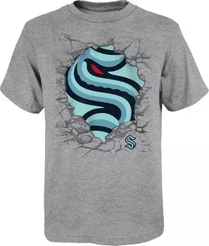 Outerstuff Серая футболка NHL Youth Seattle Kraken Breakthrough