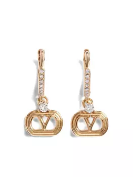 ОВАЛЬНЫЕ МЕТАЛЛИЧЕСКИЕ СЕРЬГИ С КРИСТАЛЛАМИ SWAROVSKI Valentino Garavani, золотой