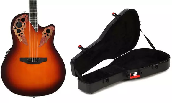 Ovation Elite Celebrity Super Shallow - комплект Sunburst с формованным футляром для гитары Gator ATA - с защелками TSA для акустических гитар Ovation + Gator .OV533.242=1 GTSA-GTRDREAD=1