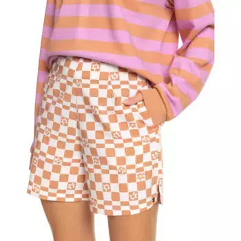 Over The Sun Check Женские шорты Roxy, белый/коричневый