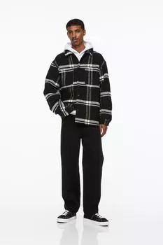 Oversized-футболка H&amp;M, черный/белый в клетку