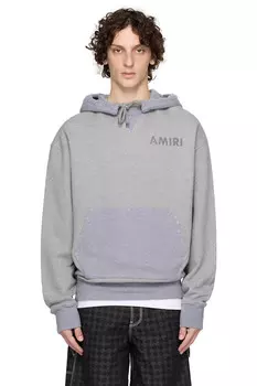 Oversized худи Amiri с принтом в стиле трафарета Amiri, серый