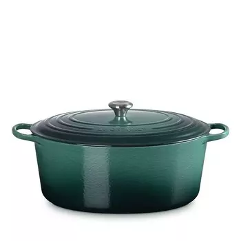 Овальная голландская жаровня Le Creuset объемом 15,5 литров, зеленый