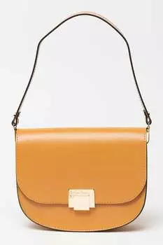 Овальная кожаная сумка Pierre Cardin, коричневый