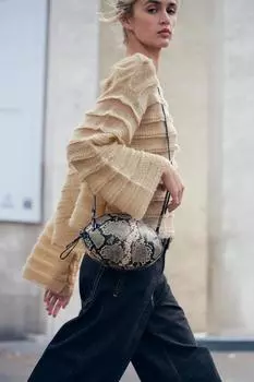 Овальная сумка через плечо с животным принтом ZARA, разноцветный