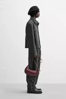 Овальная сумка через плечо ZARA, красный