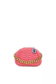 Овальная сумка с цепочкой и вышивкой на шнурке Bagmori, фуксия