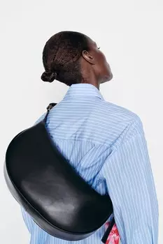 Овальная сумка ZARA, черный
