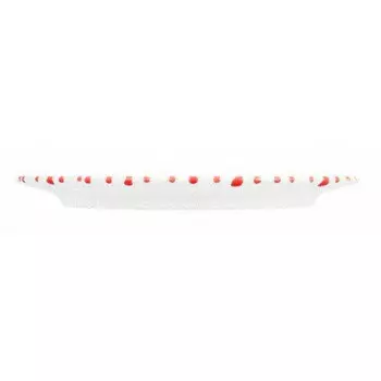 Овальная тарелка красного пламени с флагом гурмана 21x14x2,1 см Gmundner Keramik, бело-красный