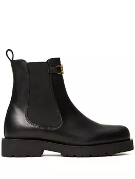 Овальные ботинки «Челси» из кожи T TWINSET, черный