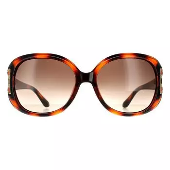 Овальные черепахово-коричневые солнцезащитные очки с градиентом Salvatore Ferragamo, коричневый